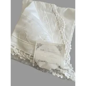 NWT Vintage Hand Made White Lace Topper "Orleans" 36" Round