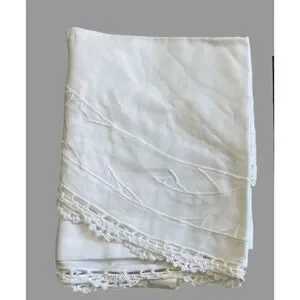 NWT Vintage Hand Made White Lace Topper "Orleans" 36" Round