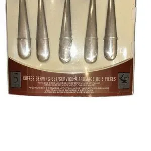 NWT VTG Hampton Home 5 Piece 7" Cheese Serving Set Stainless Steel