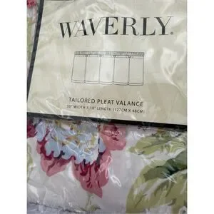 NWT Waverly Tailored Pleat Valance Forever Yours Spring Curtain Panel 50" X 19"