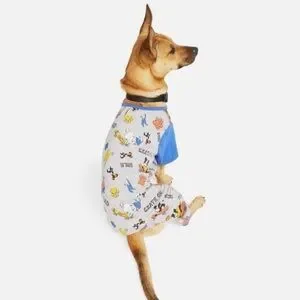 NWT Youly Skater Graphic Dog Pajamas Blue Grey XS