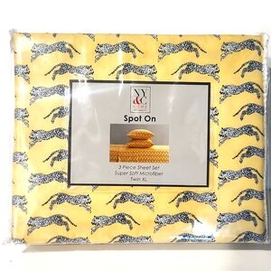 NY & Co. Home Collection Leaping Leopard Spot On 3 Pc Microfiber Sheets Twin XL