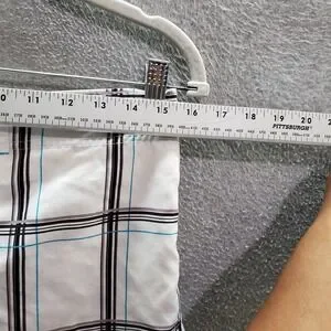 Ocean Pacific Men Swimwear Small Plaid Trunks Pockets Drawstring 10" Inseam