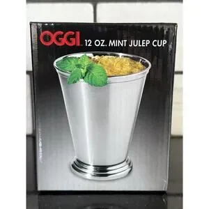 OGGI - Set Of 6 - Mint Julep Cup Stainless Steel Kentucky Derby Drink 12oz NIB