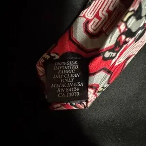 Ohio State University Buckeyes Brutus Red Mens Neck Tie Silk RM Sport