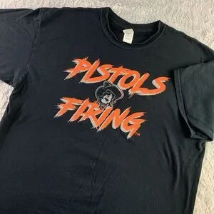 Oklahoma State Cowboys Shirt Mens Extra Large Black Orange Pistols Firing OSU
