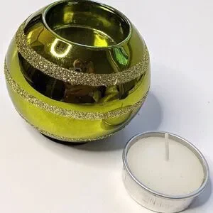 Old Fashioned Christmas Ball Ornament Candleholder