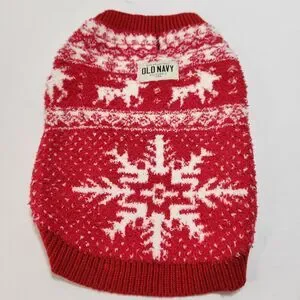 Old Navy Dog Sweater Red/White Sm