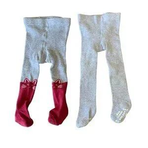 OLD NAVY & UNDERWORKS Baby Tights Bundle Girls 6-18 Mos Toddler Girl Cats Gray