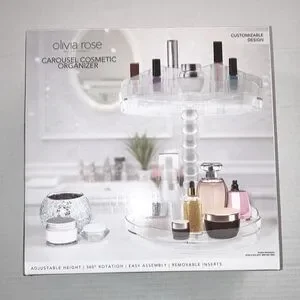 OLIVIA ROSE Adjustable Carousel Cosmetic Organizer