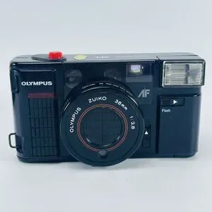 Olympus Quick Flash AFL Film Camera Zuiko 38mm 1:2.8 Lens For Parts Not Working