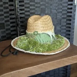 One Of A Kind Green Decorated Hat St Patricks Party Spring Cruise Hawaiian