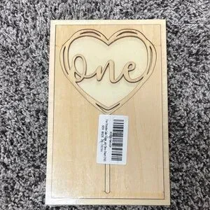 One Wooden Cake Topper