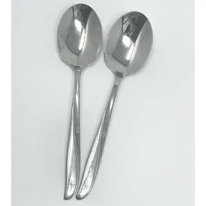 Oneida Community TWIN STAR Stainless Sugar Spoons 6 1/8” Set Of 2 Betty Crocker