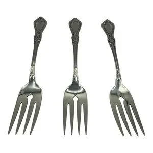 Oneida Kennett Square Fish Forks Set Of Three Stainless Floral Flatware