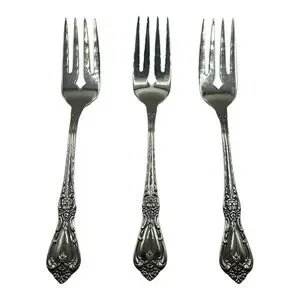 Oneida Kennett Square Fish Forks Set Of Three Stainless Floral Flatware