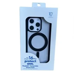 onn. Black MagSafe Compatible Phone Case for iPhone 16 Pro