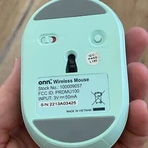 ONN Mint Green Wireless Mouse: Battery Powered