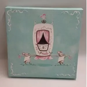 Oopsy Daisy "Little Mouse Carriage" by Kris Langenberg 10x10" Canvas Wall Art