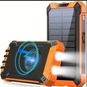 Orange and Black Solar Power Bank 38800mAh New in box