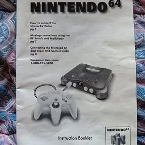Original Nintendo 64 Instruction Manual Booklet NUS-S-HB-USA-5 – Authentic OEM