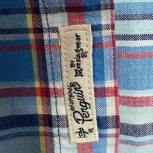 Original Penguin Boys Short Sleeve Button Down Shirt Plaid. Size M