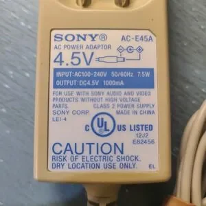 Original Sony 4.5V 1000mA Power Adaptor AC-E45A US For Walkman CD World Voltage