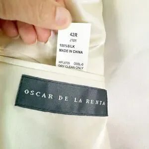 Oscar De La Renta 100% Silk Gray Sport Coat Size 42R