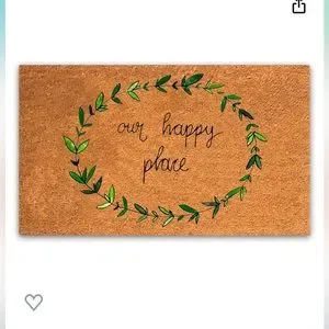 “Our Happy Place” Heavy Duty Doormat For Outdoor & Indoor Use 17.5" X 30"