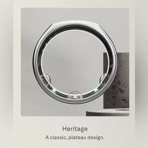 Oura Ring Gen 3 Heritage Silver Smart Ring In Size 8 • WITH Charger