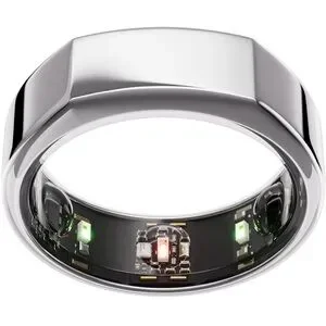 Oura Ring Gen 3 Heritage Silver Smart Ring in Size 8 • WITH Charger