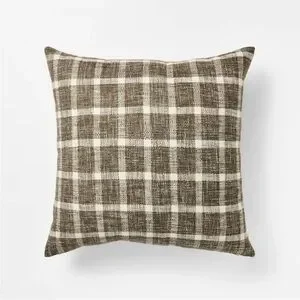Oversized Woven Plaid Square Throw Pillow-Threshold designed with Studio McGee