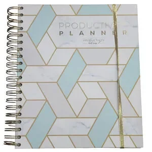 Page Co. Undated Block Schedule Planner 6‑Month Spiral Geometric Productivity
