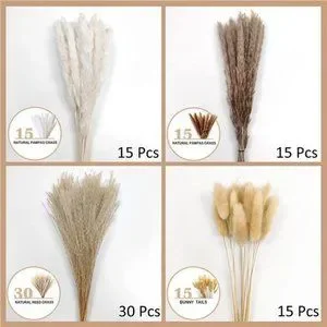 Pampas Grass Boho Home Decor 75Pcs Natural Dried Carefully Hand-Picked Fluffy