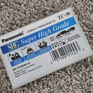 Panasonic VHS-C Super High Grade TC-30 Compact Videocassette Tapes. New