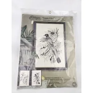 paragon needle craft tropical bird Needlepoint Pattern Complete Kit Exotic 12x18