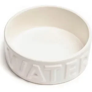 Park Life Designs Pet Bowl  Classic Water (Small  White)