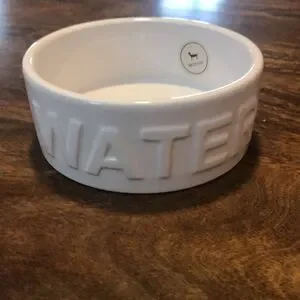 Park Life Designs Pet Bowl  Classic Water (Small  White)
