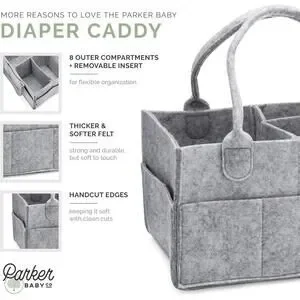 Parker Baby Co. Diaper Caddy - Organizational Tote For Baby Essentials