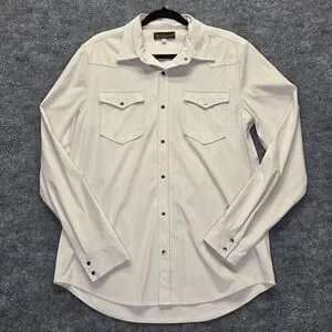 Patrick James Shirt Mens 44 XL Western Metal Snap Long Sleeve Polyester Spandex