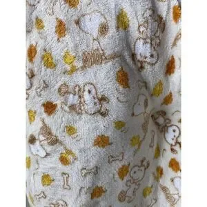 PEANUTS SNOOPY Pillow Cozy Pet BED Super Soft Beige Autumn Fall Leaves Bones NEW