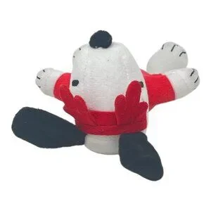Peanuts Snoopy Santa Plush Dog Pet Squeaky Toy Antlers Red Santa Suit