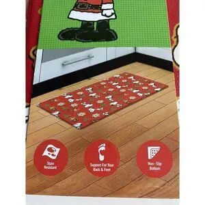 Peanuts Snoopy Woodstock Christmas Cookies Anti Fatigue Kitchen Mat 18 X 30” NEW
