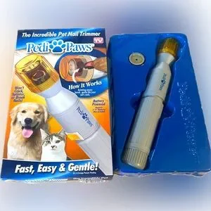 PEDI PAWS DOG PUPPY PET NAIL TRIMMER GRINDER BUFFER SMOOTHER PEDICURE RQ 2C BTRY