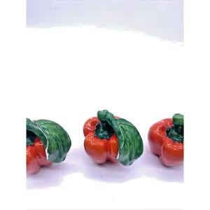 Peppers Cabinet Drawer Knobs Novelty Vegetable Food Red Figural Vintage Lot 3