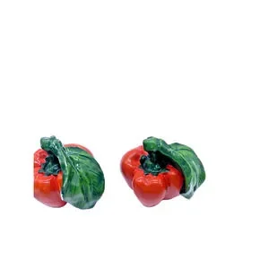 Peppers Cabinet Drawer Knobs Novelty Vegetable Food Red Figural Vintage Lot 3