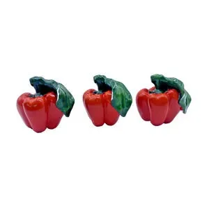 Peppers Cabinet Drawer Knobs Novelty Vegetable Food Red Figural Vintage Lot 3