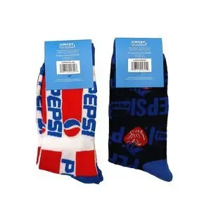 Pepsi Soda Pop Novelty 2 Pair Adult Men Crew Size 6-12 NWT