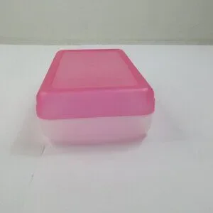 Personalized‎ Transparent Large Capacity Pencil Box Plastic Pink Color With Lid