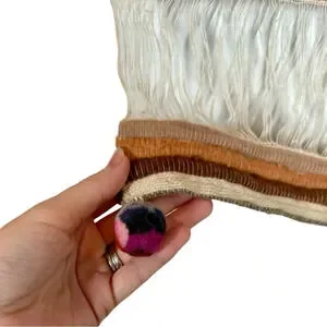 Peru Alpaca Coiled Wool Tapestry Peruvian Women Hand Woven Boho Wall Art Hanging